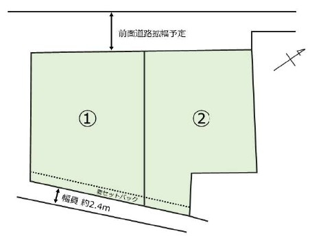 草津市志那町2号地　建築条件無し売土地の区画図