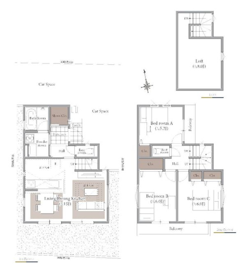 【参考プラン】 | 西東京市向台町４丁目　建築条件付売地　１区画 | 3LDK・建物面積77.76ｍ2・建物参考価格1780万