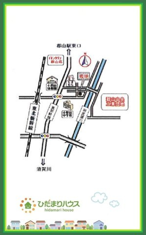 郡山市小原田２丁目　新築戸建　の区画図|近くに商業施設があり、お買い物に便利な立地です( *´艸｀)