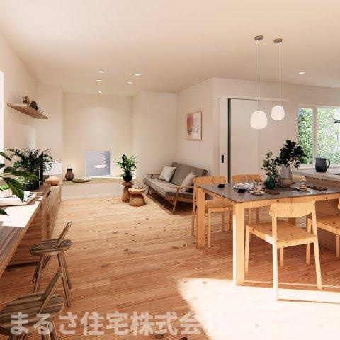 OKHモデル　2号棟の居間・リビング