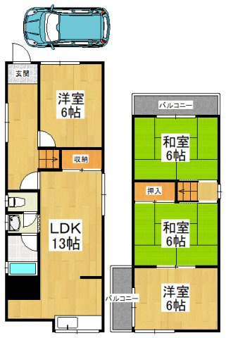 【間取り】 | 西板持町8丁目戸建