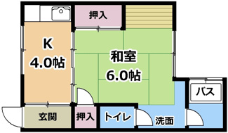 【間取り】 | コーポ清水
