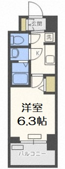 【間取り】 | プレサンス大手前ピリオド