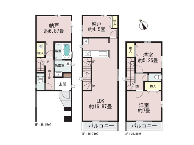【間取り】 | 富士見市関沢2丁目　新築一戸建住宅　全2棟　(ふじみ野店) | A号棟/プライバシー重視の2階リビング設計。ゆったりくつろぎのマイホーム。※図面を基に作成しています。現況と異なる場合は現況を優先いたします。