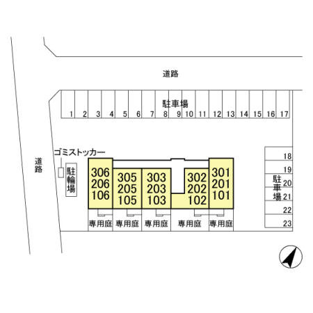 メテオール・スクエアの区画図