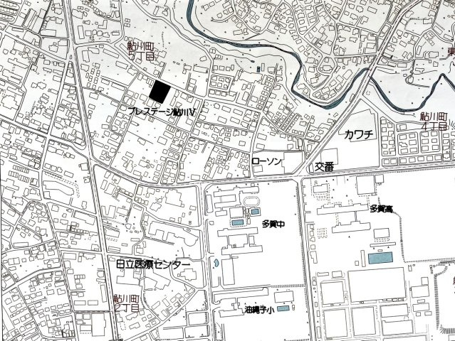 鮎川分譲地の地図