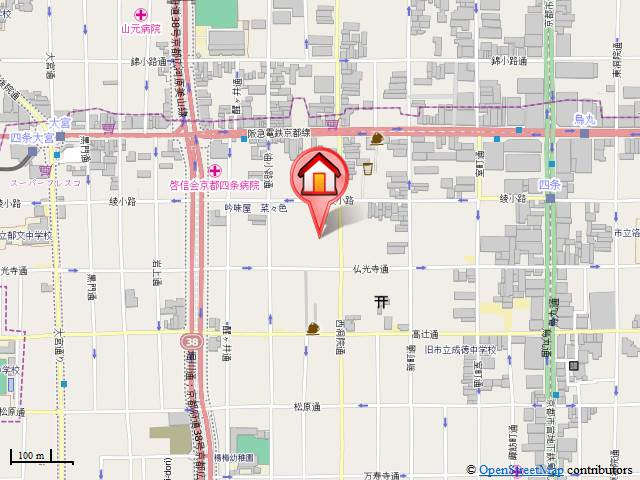 ライオンズ京都四条烏丸レジデンスの地図