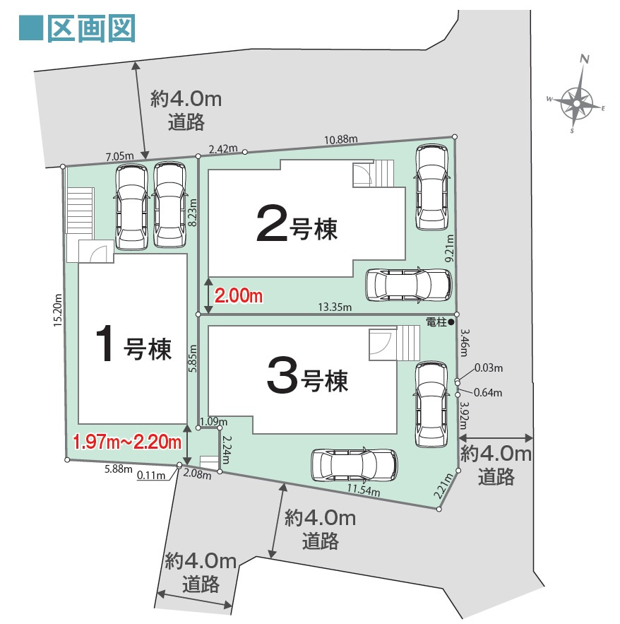 リナージュ／北区八景水谷3丁目／１号棟の区画図