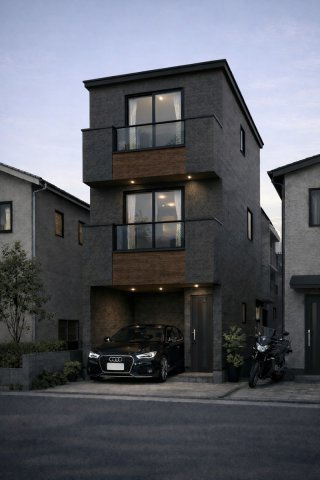 建築条件付き土地　大東町の外観パース|【完成イメージ】外観・デザインは自由に選べます。※ご要望の間取り条件により外観の印象は変わります