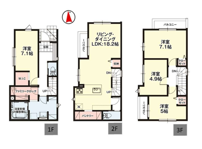 【間取り】 | 福岡市西区姪の浜1丁目1期　1号棟（全2棟）【仲介手数料無料・0円】 | 平日、土日祝日もお好きな日時にご見学可能です。お気軽にお問合せ下さい。