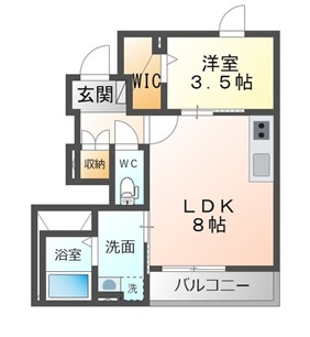 広島市安佐北区落合南３丁目のアパートの間取り