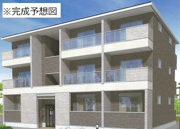 ファルファーラの外観|駅徒歩3分の設備の揃った新築アパート♪2026年3月完成予定・先行募集開始！※パース