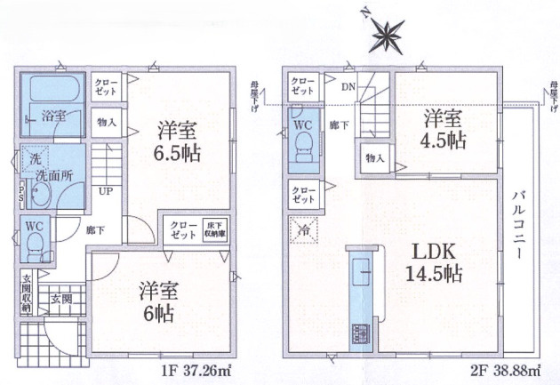 入間市東町第9　新築戸建 クレイドルガーデンの間取り