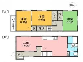 高須新町四丁目貸家 西棟（3）の間取り|間取り図