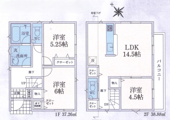 入間市東町第9　新築戸建 クレイドルガーデンの間取り