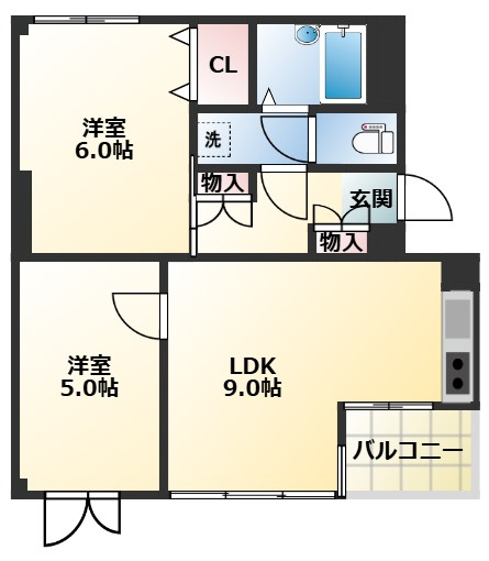 中銀府中大国マンションの間取り