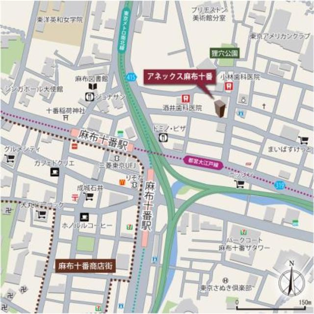 アネックス麻布十番の地図