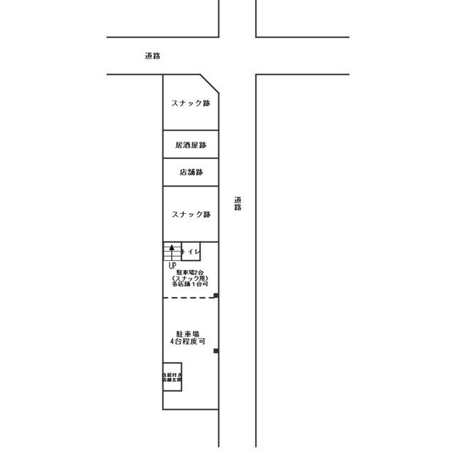 北方町北方MK住居付店舗の駐車場