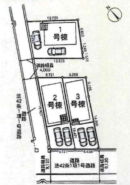 高浜市向山町第6　全3棟・2号棟の区画図