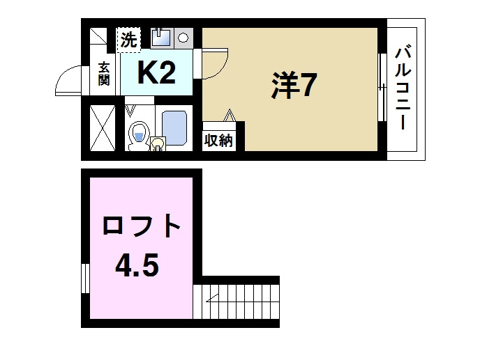 シティパレスやすらぎの道Ｐ６の間取り|単身様にもおススメのゆったりとした間取り。