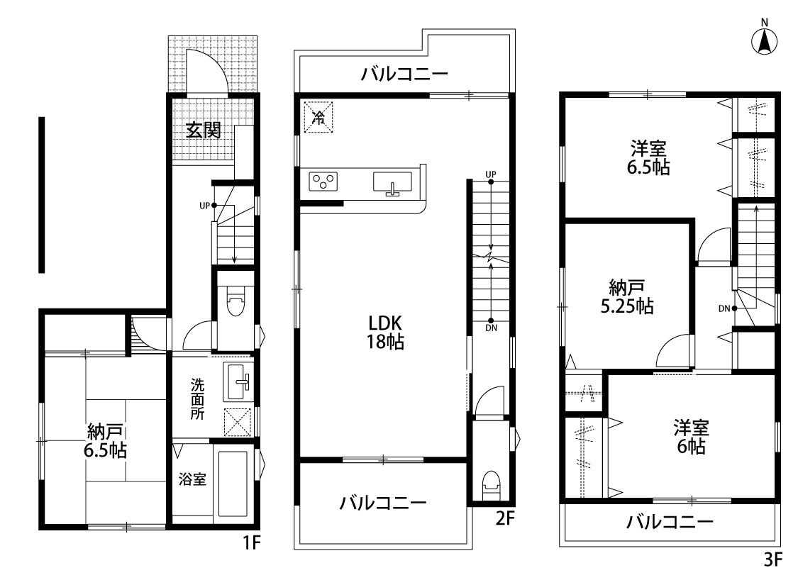 東大阪市鴻池町1丁目　2号棟の間取り