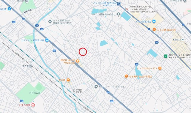 加古川市野口町長砂　　売土地の地図