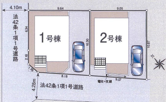【仲介手数料無料】入間市東町第９全２棟１号棟　入間の新築住宅なら西武ハウジングの区画図