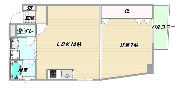 大阪市淀川区東三国５丁目の賃貸マンションの間取り