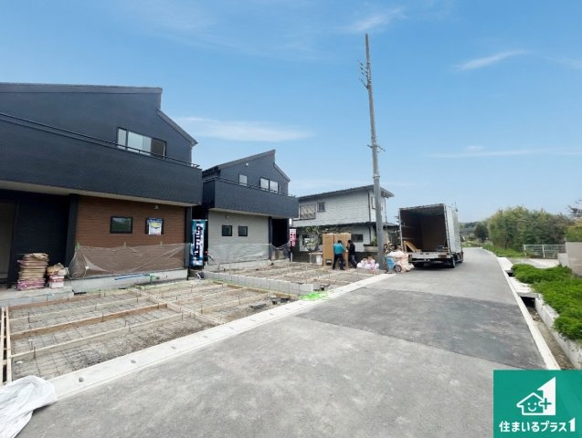 神戸市北区道場町日下部　第3期　新築一戸建ての前面道路含む現地写真|周辺は落ち着いた街並みの住宅地！子育てがしやすい住環境です！まだ未完成ですが、現地でしかわからない事もございます。是非一度ご覧ください。