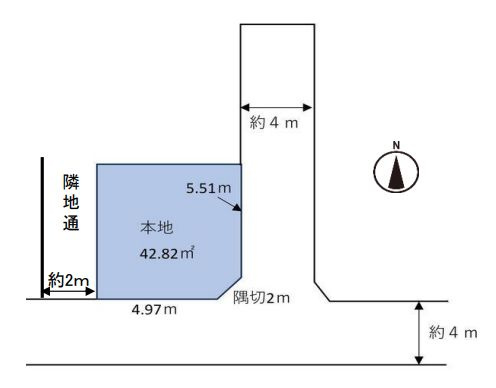 【区画図】 | 練馬区豊玉北４丁目　売地 | 開放感あふれる角地の売地。陽当たり・通風良好です