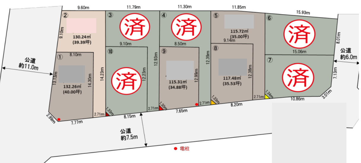 【仲介手数料無料】入間市下藤沢１０区画１号棟　入間の新築住宅なら西武ハウジングの区画図