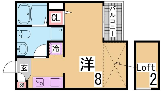 神戸市長田区戸崎通２丁目のアパートの間取り