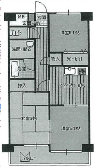 シャルマンフジ岩出弐番館の間取り
