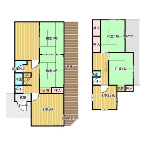 キッチン・トイレリフォーム×オール電化　♪6LDKでゆとりのある暮らしを！の間取り|現況優先
