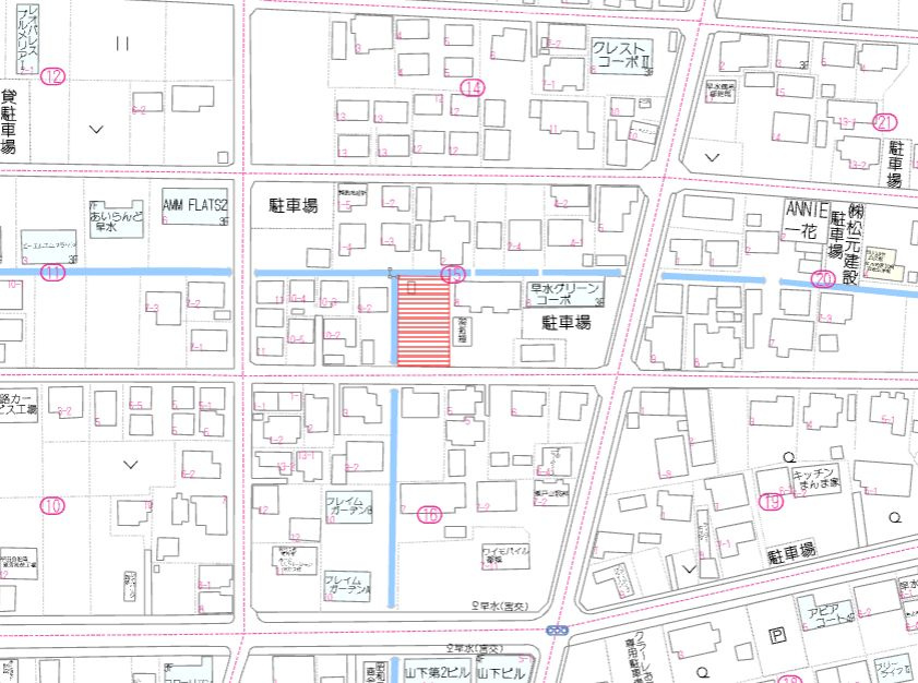 都城市早水町の売地の土地図