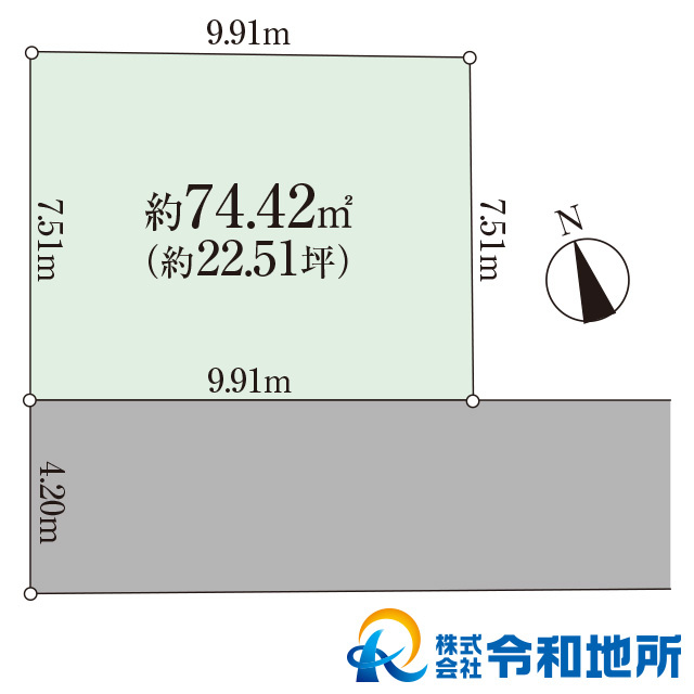 売地　茅ヶ崎市萩園の土地図