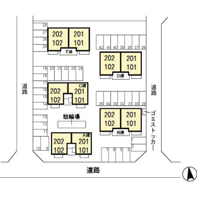 【区画図】 | グリーン･リーフ熊倉 Ａ