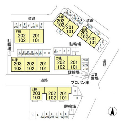 【区画図】 | コーポセブン Ｅ