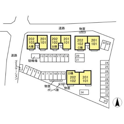 【区画図】 | ラフィネ サワ Ｂ