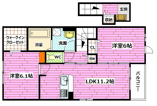 サニーサイド　Bの間取り
