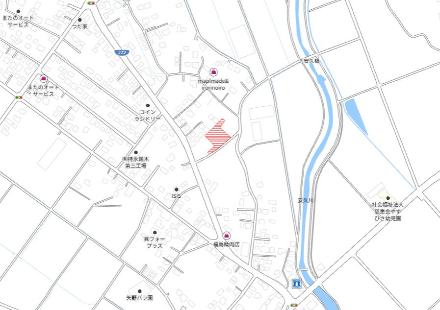 都城市安久町の売地の土地図
