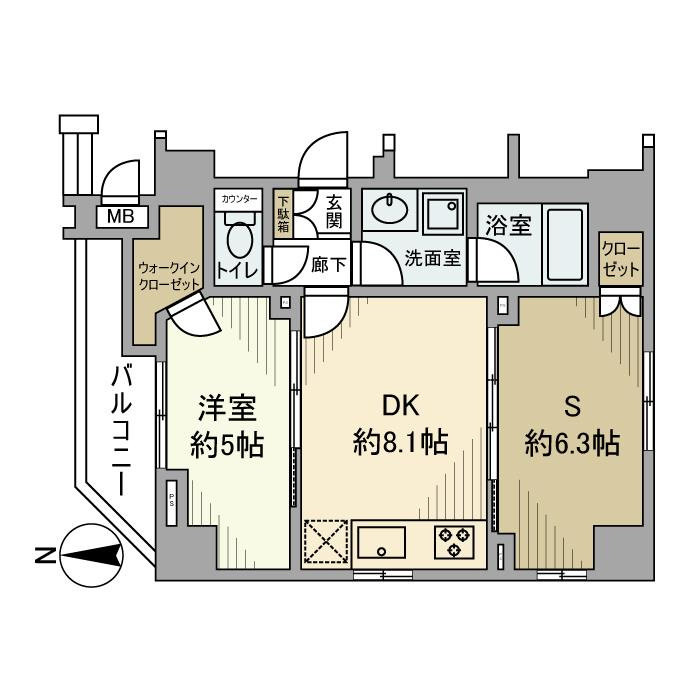 シーズクロノス蒲田の間取り