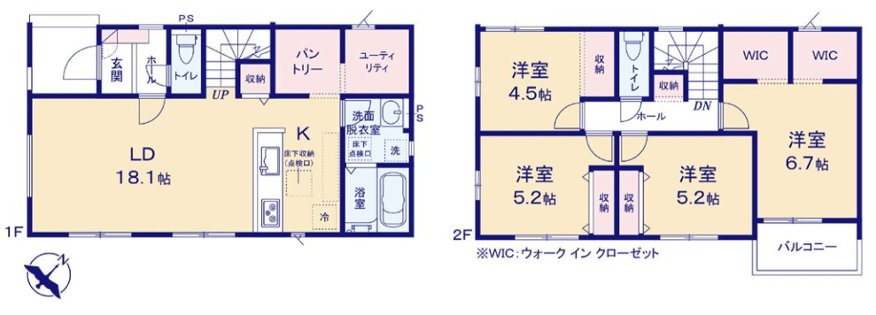 所沢市三ケ島1期　新築戸建　アーバンスタイルの間取り|令和8年1月29日撮影。