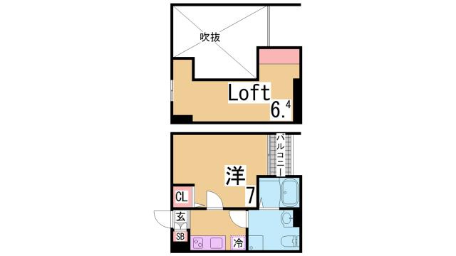 神戸市長田区野田町９丁目のアパートの間取り