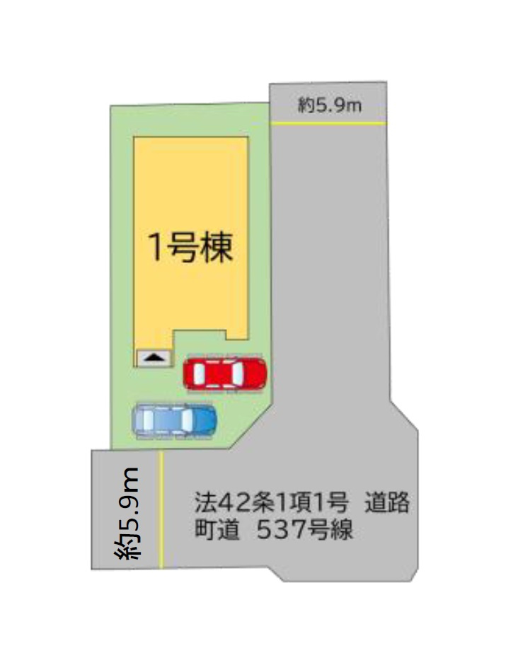 糟屋郡久山町大字久原第8-1棟（1号棟）の区画図|配置図
