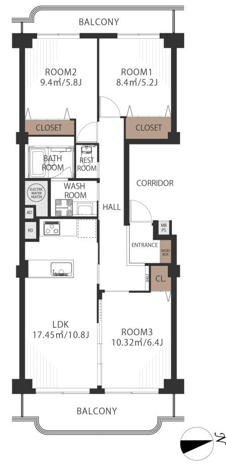 コートハウス宮前平の居間・リビング