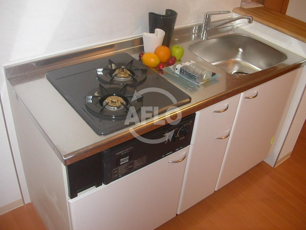 CITY SPIRE難波南（旧NCA難波南）のキッチン|CITY SPIRE難波南　ガスコンロ２口キッチン