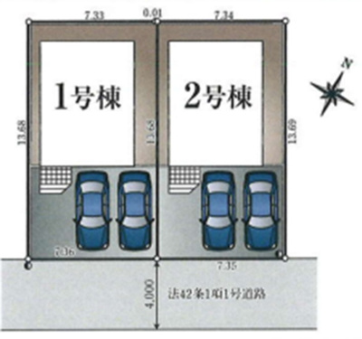 【区画図】 | 立川市栄町1丁目　新築戸建　【全2棟】