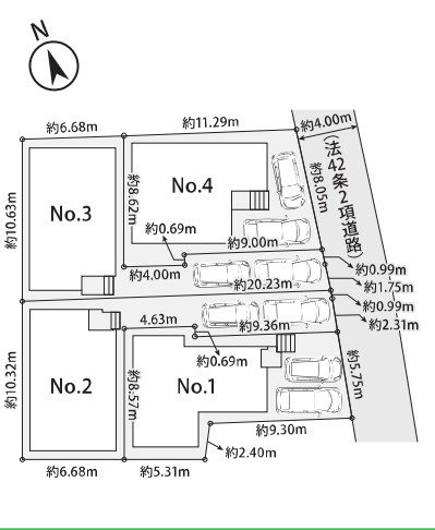 茅ヶ崎市今宿1期　新築戸建　全４棟4号棟の区画図