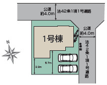 ２路線２駅徒歩圏内の区画図|カースペース2台分